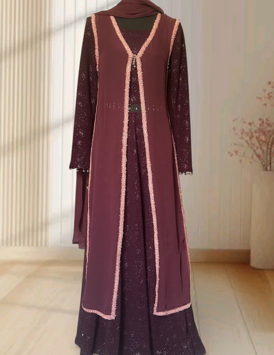 Plum Shimmer Elegance lehnga