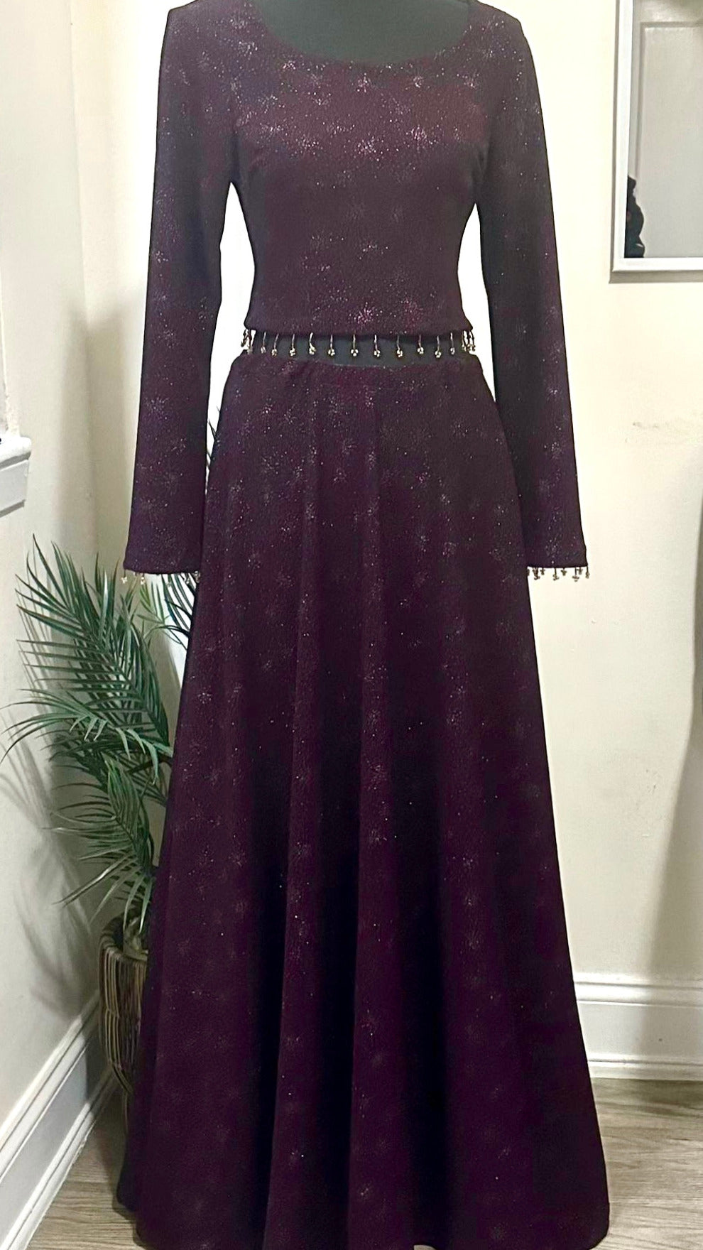 Plum Shimmer Elegance lehnga