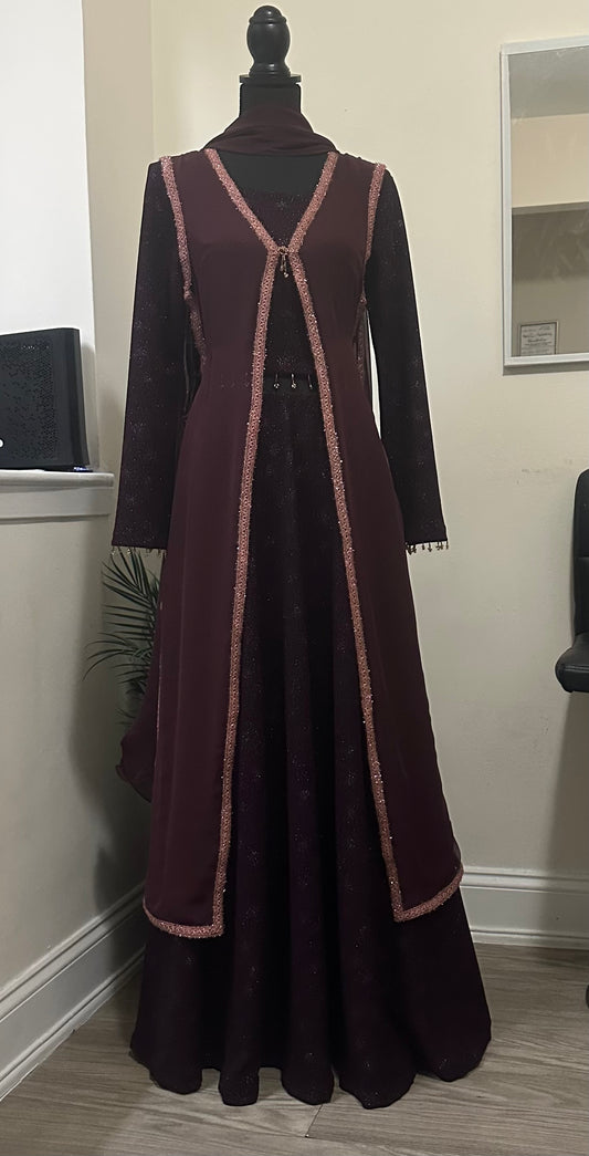 Plum Shimmer Elegance lehnga