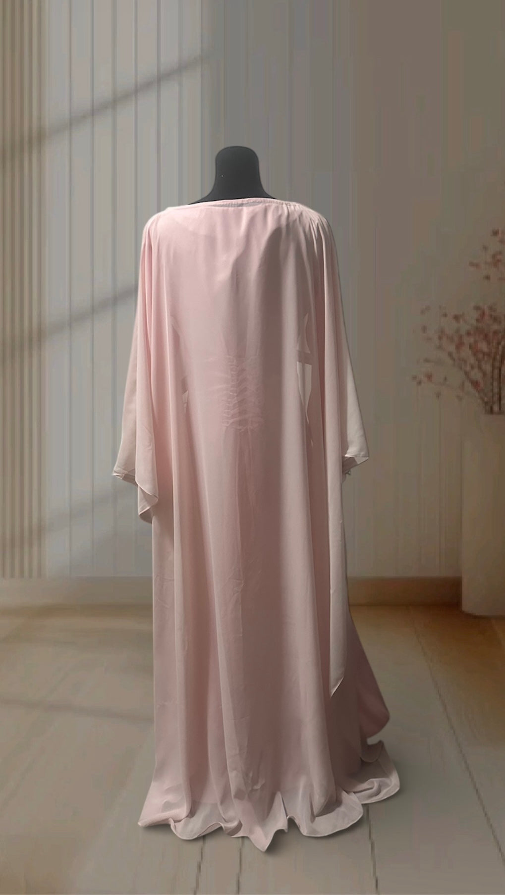 Blush Elegance Cape Dress ✨