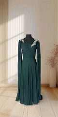 Emerald Grace Embroidered Evening Gown✨.